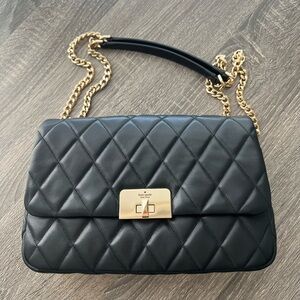 Kate spade carey medium flap shoulder bag in black